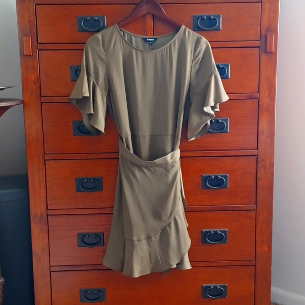 Express wrap Dress Olive Green